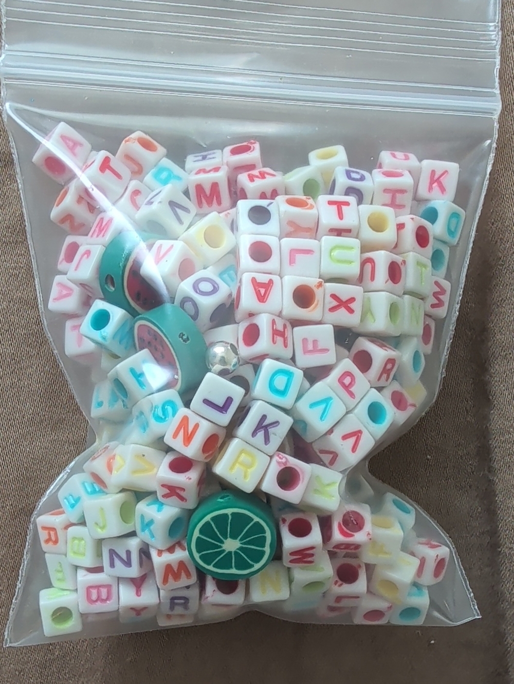 Alphabet Cube Beads Mix - Multi Color